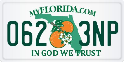 FL license plate 0623NP