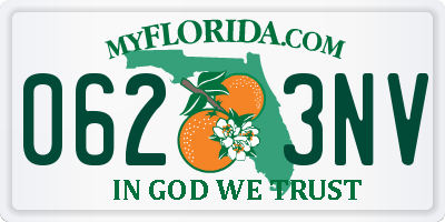 FL license plate 0623NV