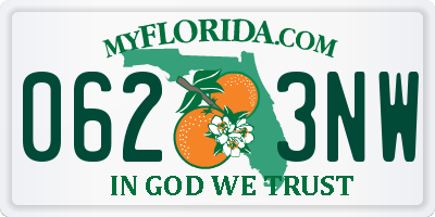FL license plate 0623NW
