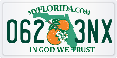 FL license plate 0623NX