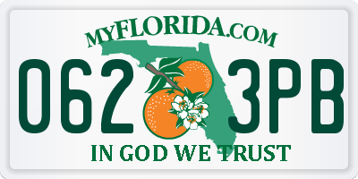FL license plate 0623PB