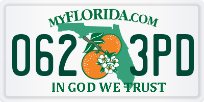 FL license plate 0623PD