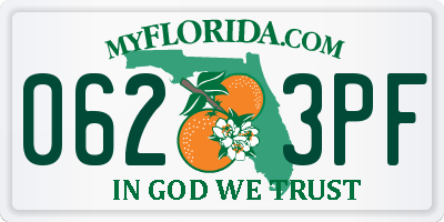 FL license plate 0623PF