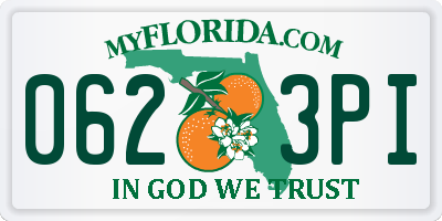 FL license plate 0623PI