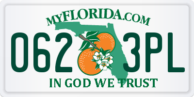 FL license plate 0623PL