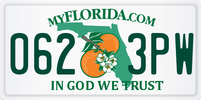 FL license plate 0623PW