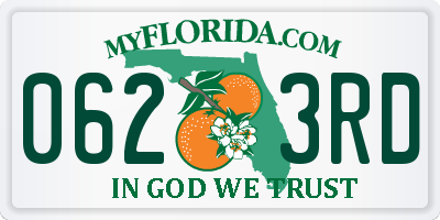 FL license plate 0623RD
