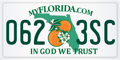 FL license plate 0623SC
