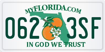 FL license plate 0623SF