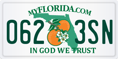 FL license plate 0623SN