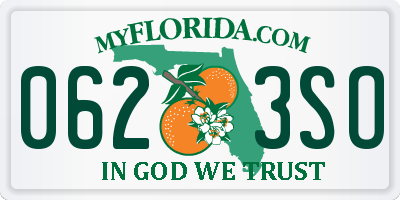 FL license plate 0623SO