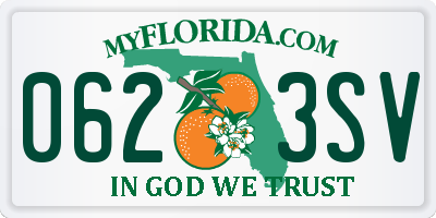 FL license plate 0623SV