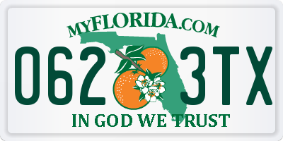 FL license plate 0623TX