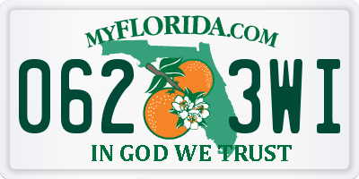 FL license plate 0623WI