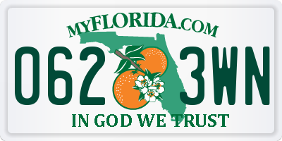 FL license plate 0623WN