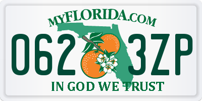 FL license plate 0623ZP