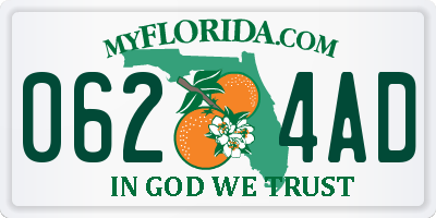 FL license plate 0624AD