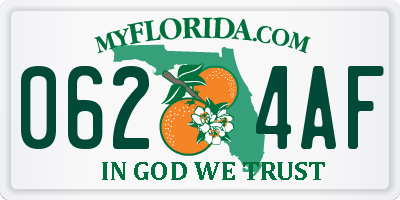 FL license plate 0624AF