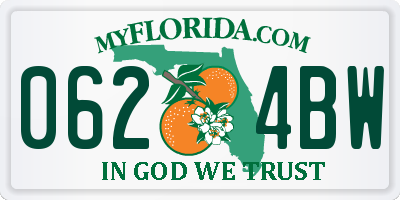 FL license plate 0624BW