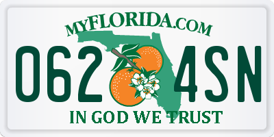 FL license plate 0624SN
