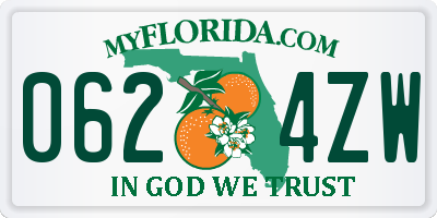 FL license plate 0624ZW