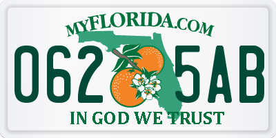 FL license plate 0625AB