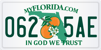 FL license plate 0625AE