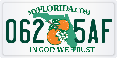 FL license plate 0625AF