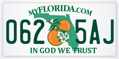 FL license plate 0625AJ