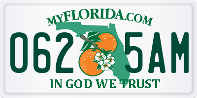 FL license plate 0625AM