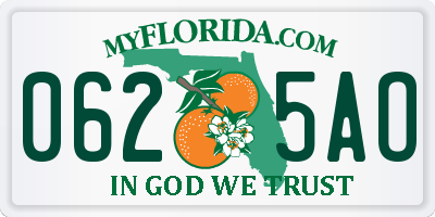 FL license plate 0625AO