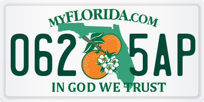 FL license plate 0625AP