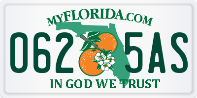FL license plate 0625AS