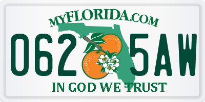 FL license plate 0625AW
