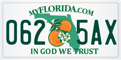 FL license plate 0625AX