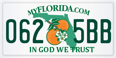 FL license plate 0625BB