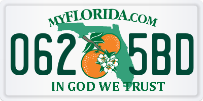 FL license plate 0625BD