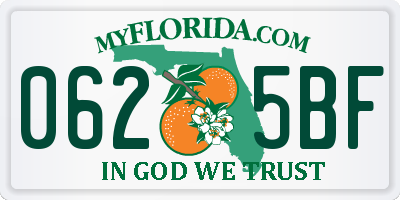 FL license plate 0625BF