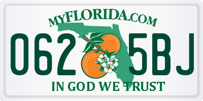 FL license plate 0625BJ