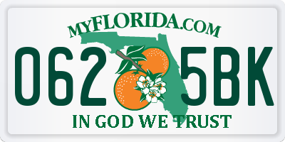 FL license plate 0625BK