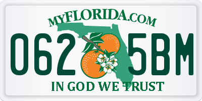 FL license plate 0625BM