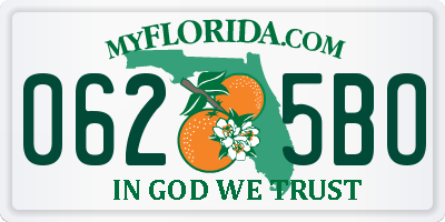 FL license plate 0625BO
