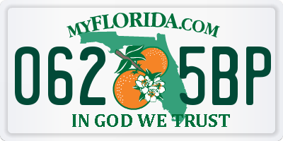 FL license plate 0625BP