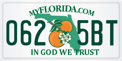 FL license plate 0625BT