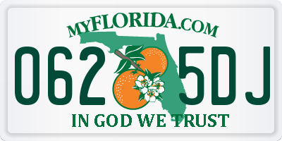 FL license plate 0625DJ