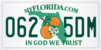 FL license plate 0625DM