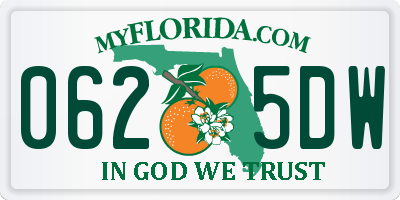 FL license plate 0625DW