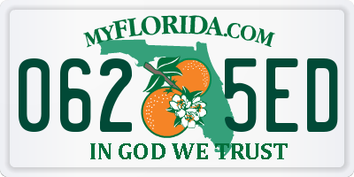 FL license plate 0625ED