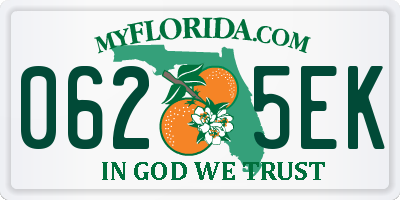 FL license plate 0625EK