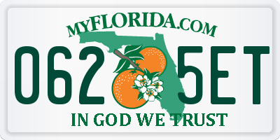 FL license plate 0625ET